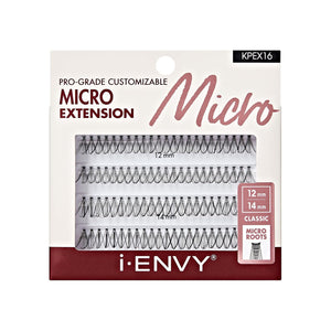 i•ENVY Lash Clusters,12+14mm (Fishtail) Micro-Root Eyelash Extension, Pro-Grade Customizable Individual Cluster Lashes Kit, Easy To Apply, Lightweight, Tapered-End Natural False Lashes