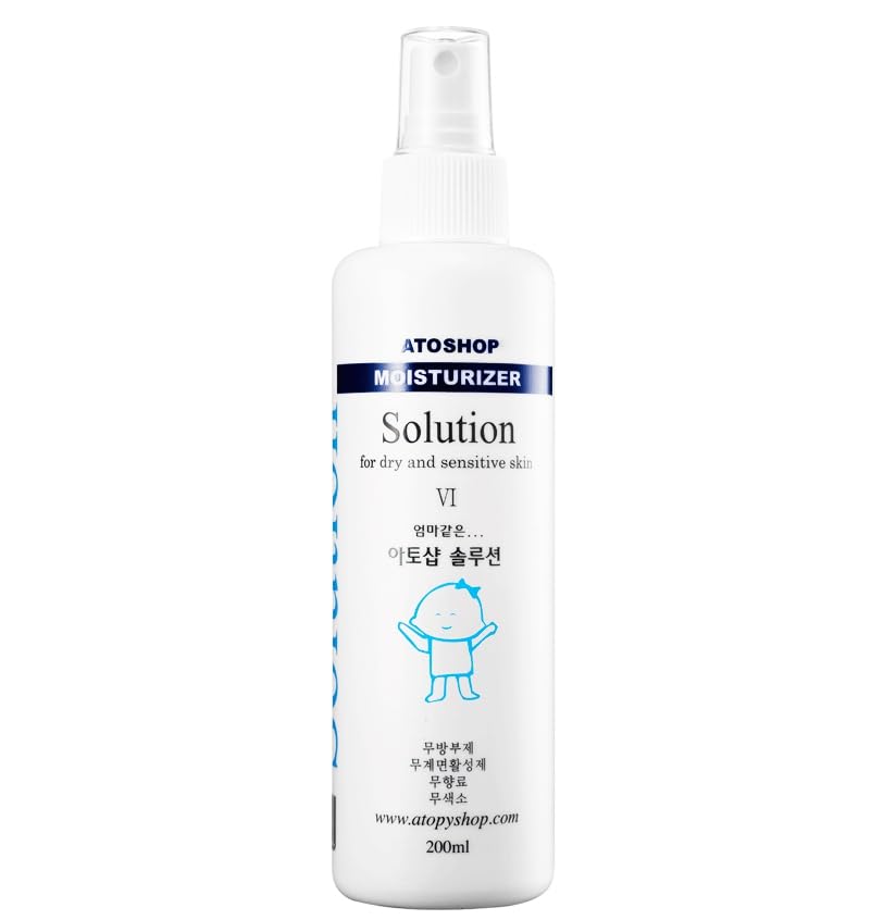 Atoshop 아토샾 Moisturizer For Dry and Sensitive Skin 아토피 (Solution),200ml/6.8oz