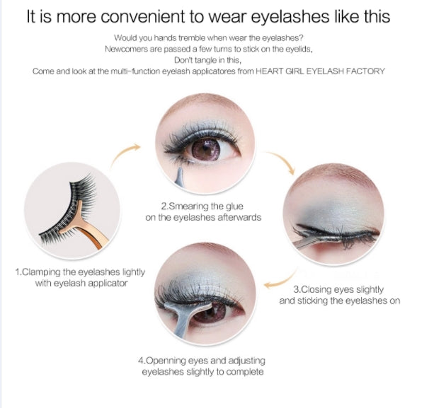 Eyelashes Tweezers Professional Eyelash Extension False Eyelash Applicator Tool Remover Clip Stainless Steel