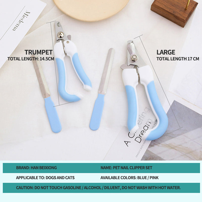 Pets Dog and Cat Nail Clippers - Nail File for Small Medium Large Pets - with Safety Guard to Avoid Over Cutting Toenail