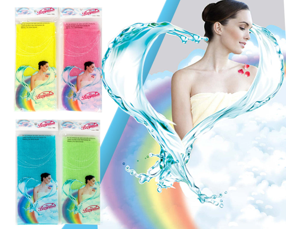 loyal Plus 4pcs Beauty Skin Bath Wash Towel Long Exfoliating Nylon Bath Cloth Towel