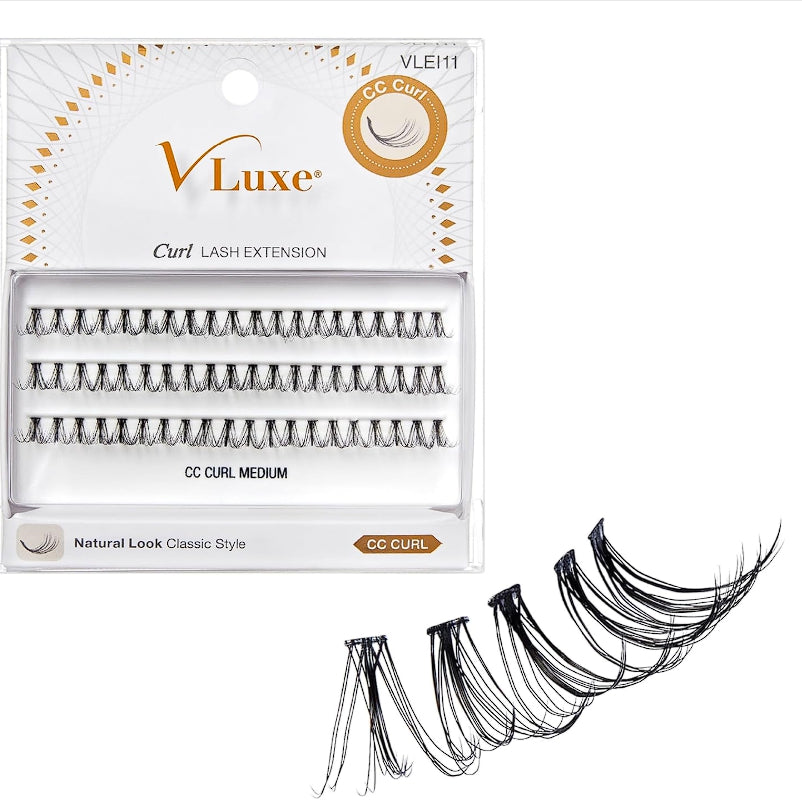 i•ENVY DIY Eyelash Extension  VLuxe CC Curl Lash Cluster Eyelash Extensions, Classic Style 20D Volume Individual False Eyelash for Professionals, Enhanced Natural Look for Uplifted Eyes, DIY Easy Application & Comfortable Wear