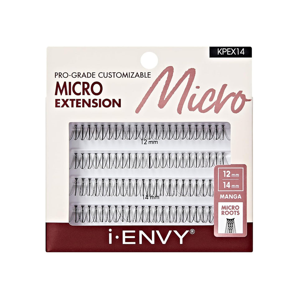 i•ENVY Lash Clusters,12+14mm (Fishtail) Micro-Root Eyelash Extension, Pro-Grade Customizable Individual Cluster Lashes Kit, Easy To Apply, Lightweight, Tapered-End Natural False Lashes