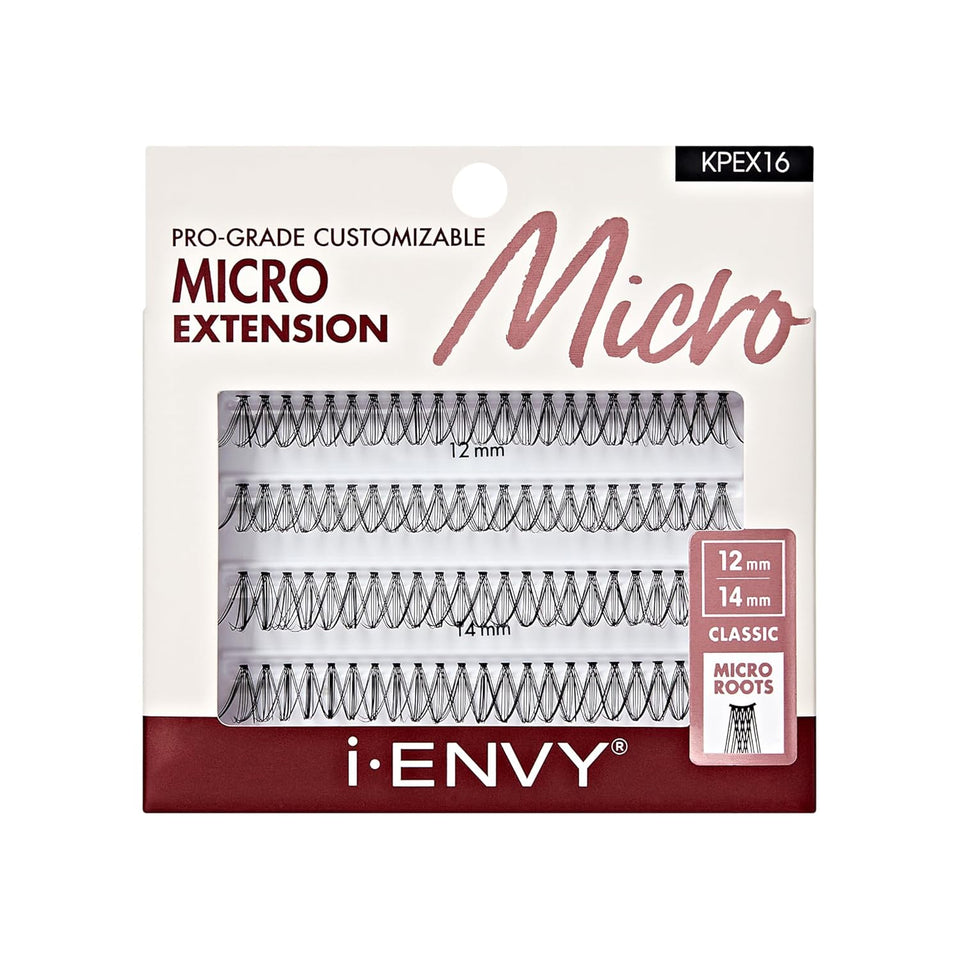 i•ENVY Lash Clusters,12+14mm (Fishtail) Micro-Root Eyelash Extension, Pro-Grade Customizable Individual Cluster Lashes Kit, Easy To Apply, Lightweight, Tapered-End Natural False Lashes