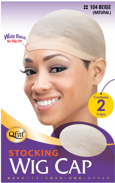 12PACK -Qfitt Stocking Wig Caps Stretch  Wide Band No Slip Off