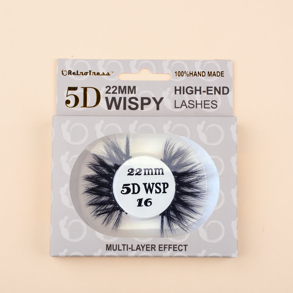 RetroTress 5D 22mm Wispy High-End Lashes Mink Eyelashes HAND MADE  Bulk Variety Mixed Dramatic Long Soft Fluffy Wispy Bold Big False Eyelashes Makeup