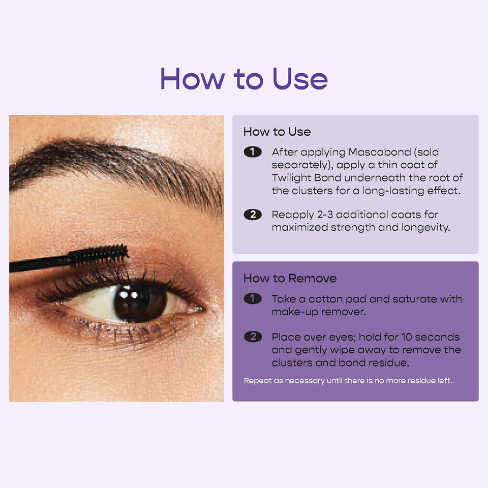 i-ENVY Cluster Palette Twilight Bond Lash Adhesive, 14 Days Extra Strong Hold, Long Lasting Durable Easy Application, Mascara Brush Type Applicator, Safe & Effective