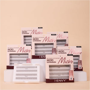 i•ENVY Lash Clusters,12+14mm (Fishtail) Micro-Root Eyelash Extension, Pro-Grade Customizable Individual Cluster Lashes Kit, Easy To Apply, Lightweight, Tapered-End Natural False Lashes