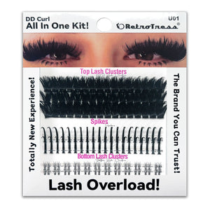ALL IN ONE KIT -DD CURL TOP LASH CLUSTERS +SPIKES + BOTTOM LASH  CLUSTERS 3 IN ONE BOX