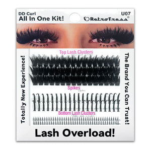 ALL IN ONE KIT -DD CURL TOP LASH CLUSTERS +SPIKES + BOTTOM LASH  CLUSTERS 3 IN ONE BOX
