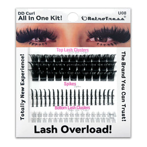 ALL IN ONE KIT -DD CURL TOP LASH CLUSTERS +SPIKES + BOTTOM LASH  CLUSTERS 3 IN ONE BOX