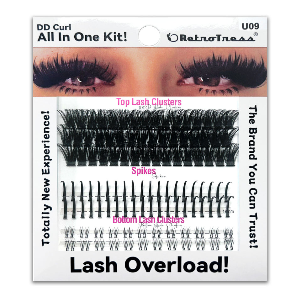 ALL IN ONE KIT -DD CURL TOP LASH CLUSTERS +SPIKES + BOTTOM LASH  CLUSTERS 3 IN ONE BOX