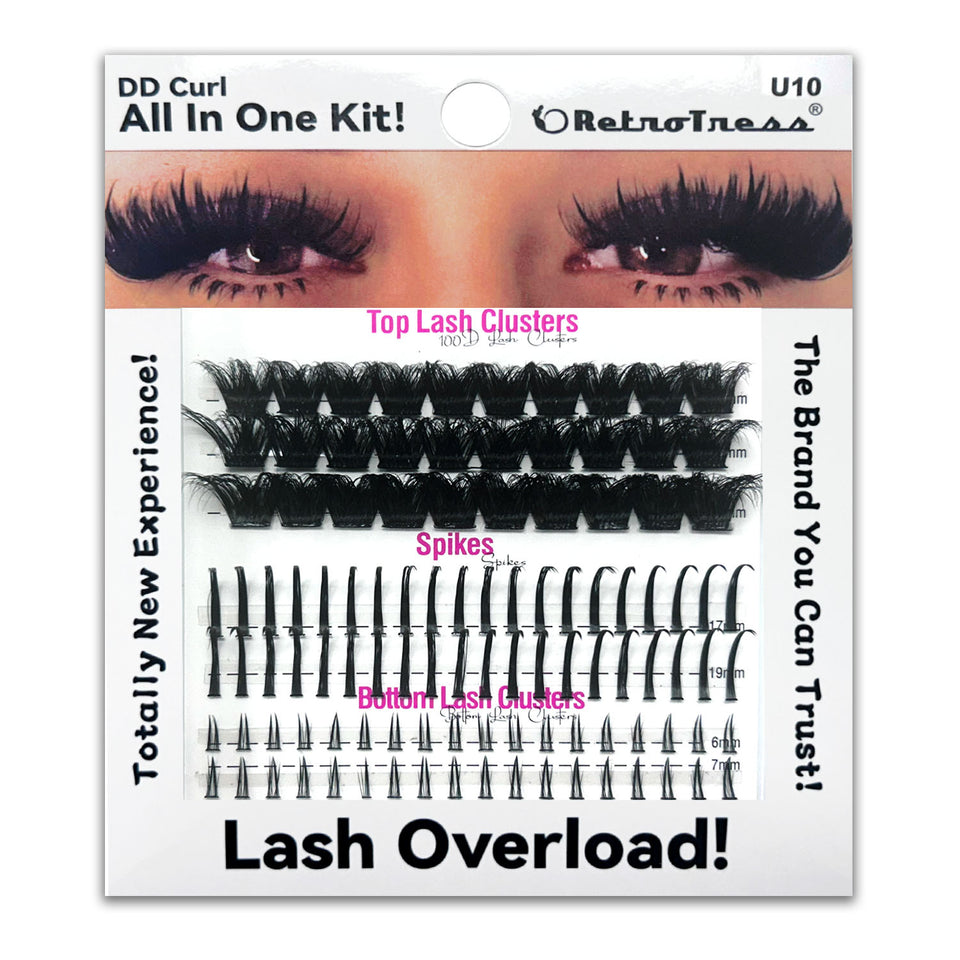 ALL IN ONE KIT -DD CURL TOP LASH CLUSTERS +SPIKES + BOTTOM LASH  CLUSTERS 3 IN ONE BOX