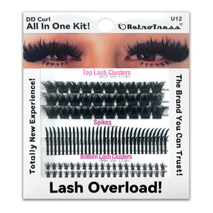 ALL IN ONE KIT -DD CURL TOP LASH CLUSTERS +SPIKES + BOTTOM LASH  CLUSTERS 3 IN ONE BOX