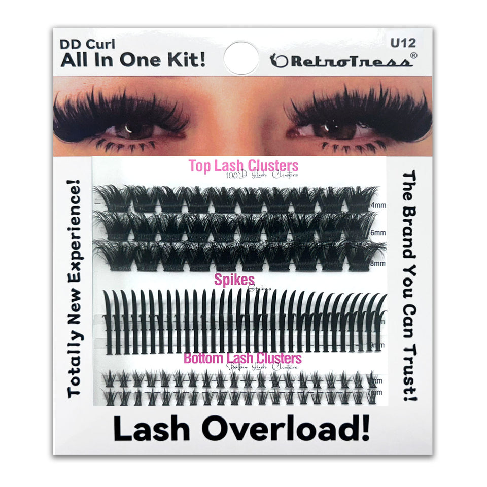 ALL IN ONE KIT -DD CURL TOP LASH CLUSTERS +SPIKES + BOTTOM LASH  CLUSTERS 3 IN ONE BOX