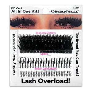 ALL IN ONE KIT -DD CURL TOP LASH CLUSTERS +SPIKES + BOTTOM LASH  CLUSTERS 3 IN ONE BOX