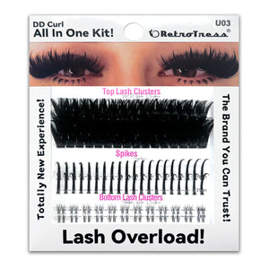 ALL IN ONE KIT -DD CURL TOP LASH CLUSTERS +SPIKES + BOTTOM LASH  CLUSTERS 3 IN ONE BOX