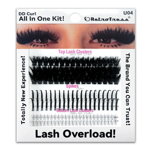 ALL IN ONE KIT -DD CURL TOP LASH CLUSTERS +SPIKES + BOTTOM LASH  CLUSTERS 3 IN ONE BOX