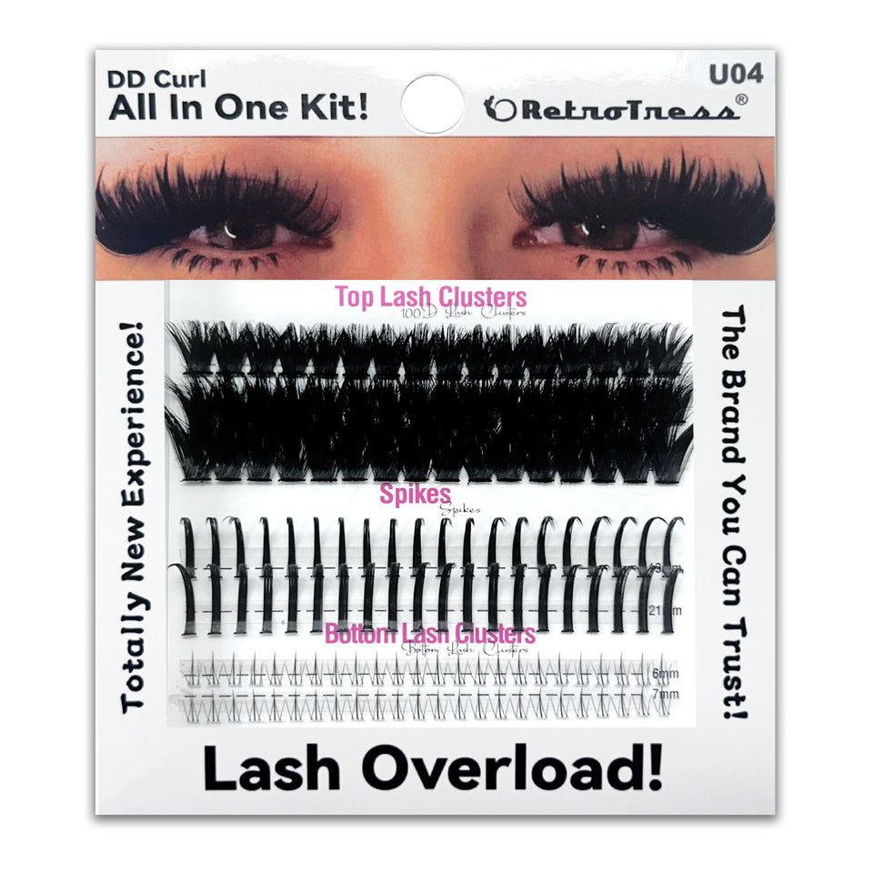 ALL IN ONE KIT -DD CURL TOP LASH CLUSTERS +SPIKES + BOTTOM LASH  CLUSTERS 3 IN ONE BOX