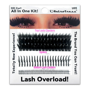 ALL IN ONE KIT -DD CURL TOP LASH CLUSTERS +SPIKES + BOTTOM LASH  CLUSTERS 3 IN ONE BOX