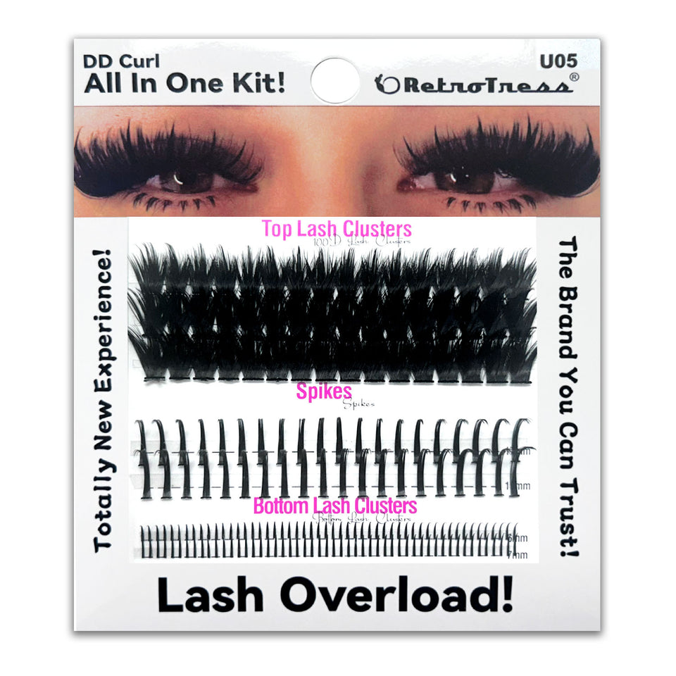 ALL IN ONE KIT -DD CURL TOP LASH CLUSTERS +SPIKES + BOTTOM LASH  CLUSTERS 3 IN ONE BOX