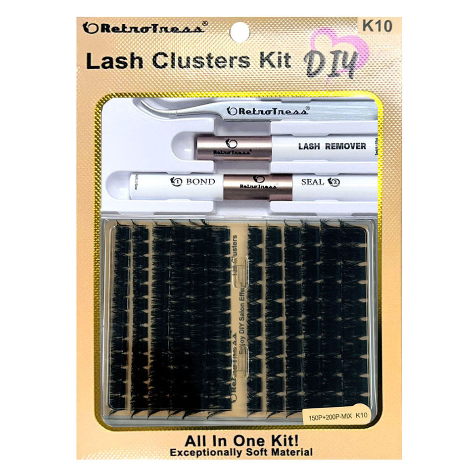 DIY Retrotress Lash Extension Mix styles Lash Clusters Individual Explosive eyelashes with Bond&Seal Remover Tweezers