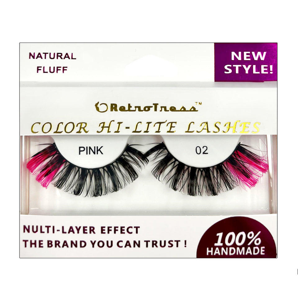 RetroTress  COLOR HI LITE LASHES-PINK Party Special Eyelashes