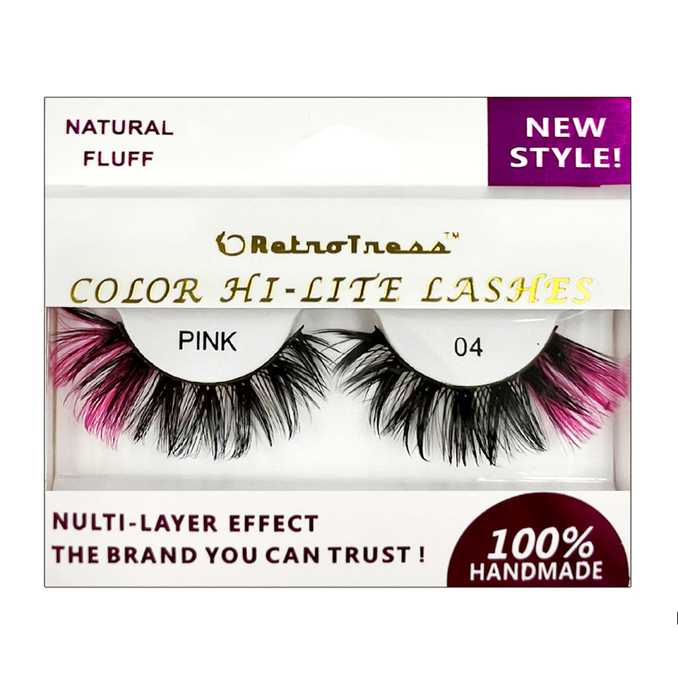 RetroTress  COLOR HI LITE LASHES-PINK Party Special Eyelashes