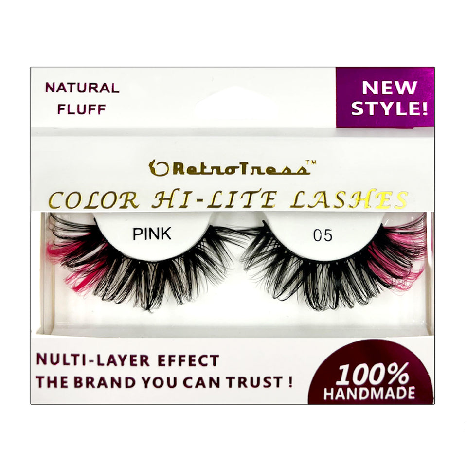 RetroTress  COLOR HI LITE LASHES-PINK Party Special Eyelashes