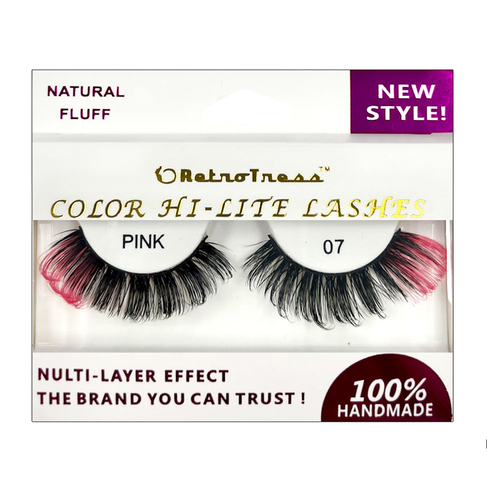 RetroTress  COLOR HI LITE LASHES-PINK Party Special Eyelashes