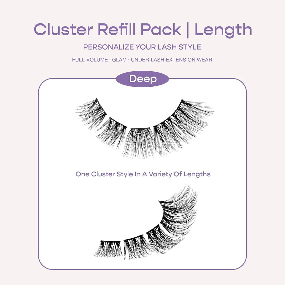 i-ENVY Cluster Palette Lash Refill, DIY Lash Makeup, Clusters False Eyelash, Varied Length, Customizable Under Lash Extension Layering