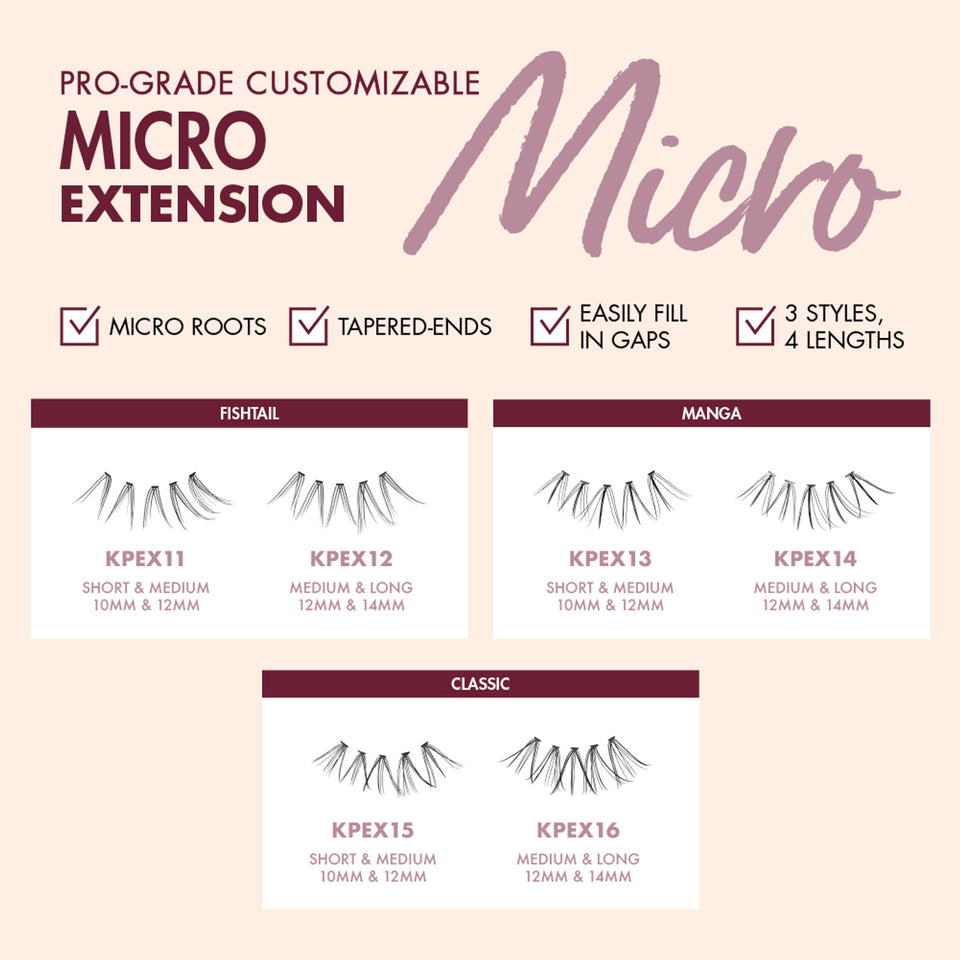 i•ENVY Lash Clusters,12+14mm (Fishtail) Micro-Root Eyelash Extension, Pro-Grade Customizable Individual Cluster Lashes Kit, Easy To Apply, Lightweight, Tapered-End Natural False Lashes
