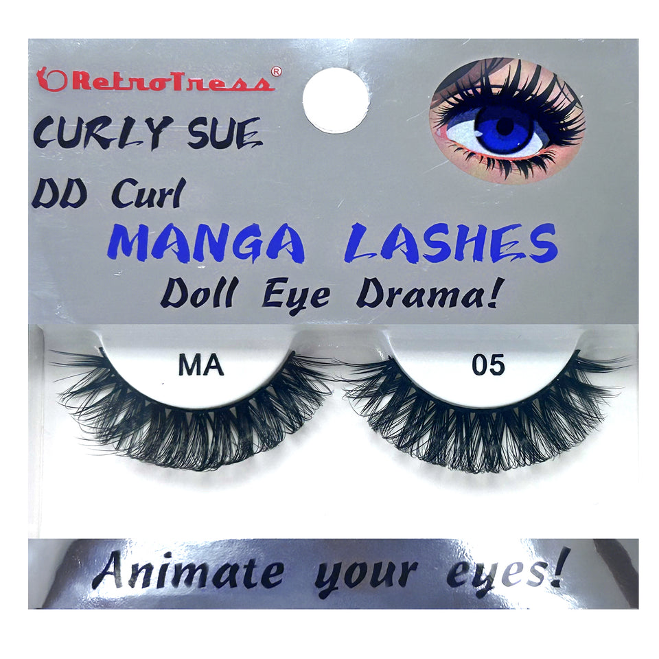 RETROTRESS CURLY SUE MANGA  EYE LASHES DOLL EYE ANIMATE YOUR EYES !