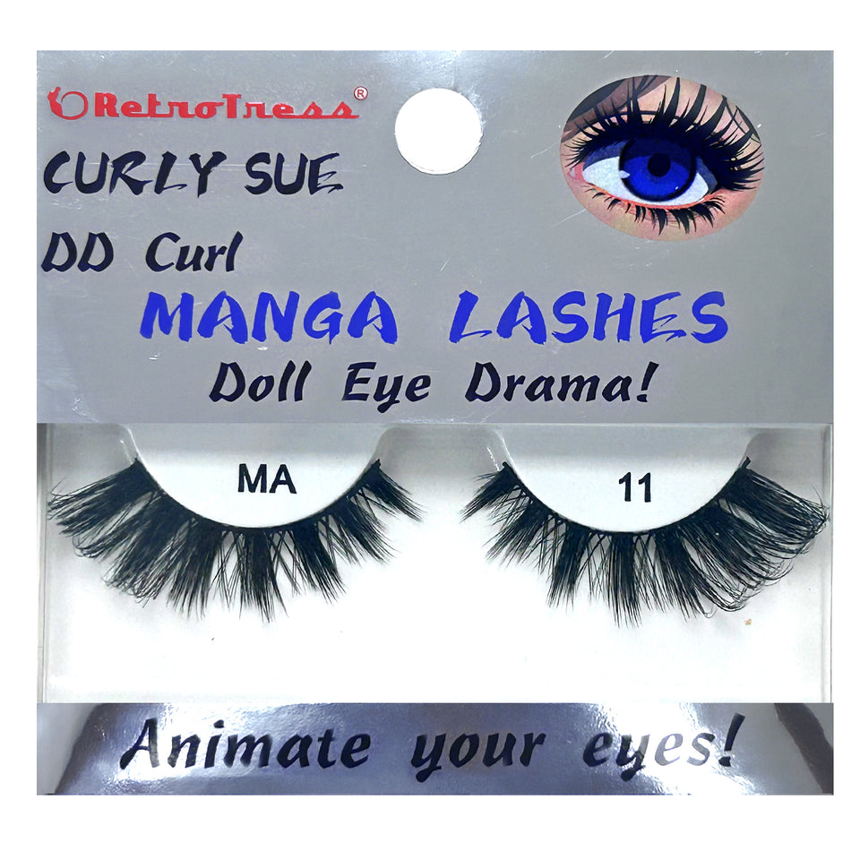 RETROTRESS CURLY SUE MANGA  EYE LASHES DOLL EYE ANIMATE YOUR EYES !