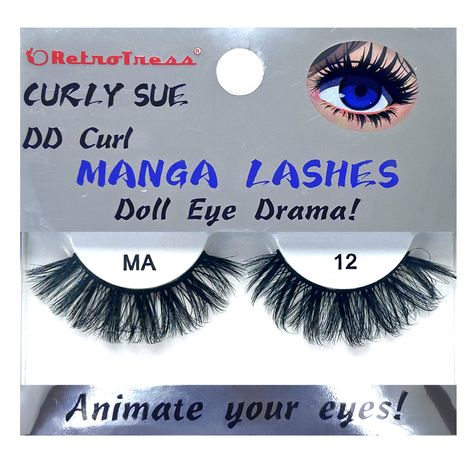 RETROTRESS CURLY SUE MANGA  EYE LASHES DOLL EYE ANIMATE YOUR EYES !