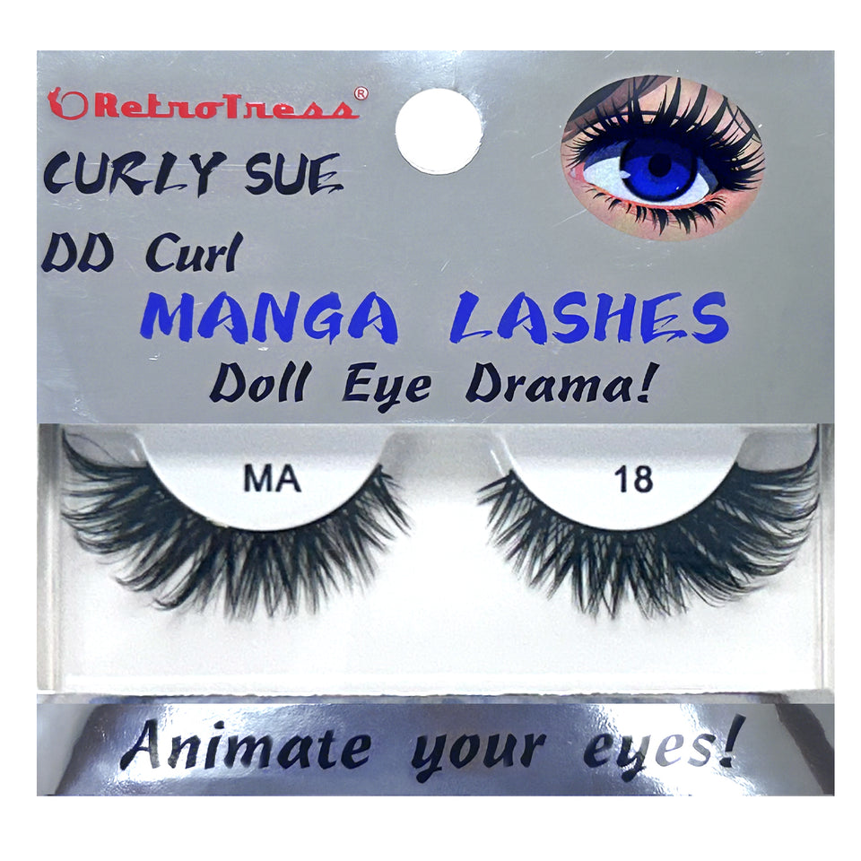 RETROTRESS CURLY SUE MANGA  EYE LASHES DOLL EYE ANIMATE YOUR EYES !