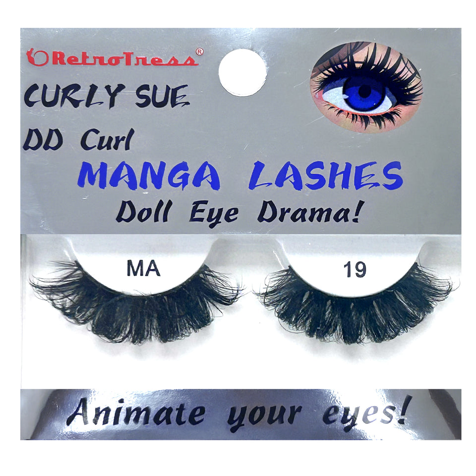 RETROTRESS CURLY SUE MANGA  EYE LASHES DOLL EYE ANIMATE YOUR EYES !