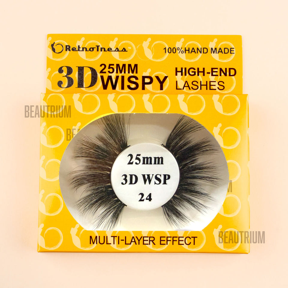 RetroTress 3D 25mm Wispy High-End Lashes Mink HAND MADE Eyelashes Bulk Variety Mixed Dramatic Long Soft Fluffy Wispy Bold Big False Eyelashes Makeup
