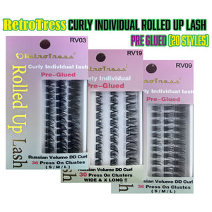 RetroTress Curly Individual Rolled Up Lash Pre Glued (20 Styles)