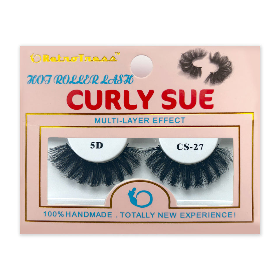 RetroTress Curly Sue Hot  Roller Eyelashes HAND MADE  Bulk Variety Mixed Dramatic Long Soft Fluffy Wispy Bold Big False Eyelashes Makeup
