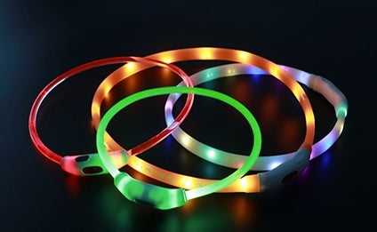 LED Dog Collar, USB Rechargeable ,for Night Safety