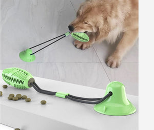 DASAMOA Dog Chew Suction Cup Tug War Toy Ball Aggressive Chewers Interactive Training Treats Teething Chew Rope Toothbrush Molar Bite Dispensing