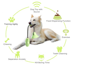 DASAMOA Dog Chew Suction Cup Tug War Toy Ball Aggressive Chewers Interactive Training Treats Teething Chew Rope Toothbrush Molar Bite Dispensing