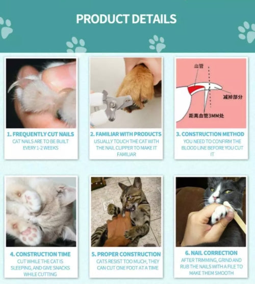 Pets Dog and Cat Nail Clippers - Nail File for Small Medium Large Pets - with Safety Guard to Avoid Over Cutting Toenail