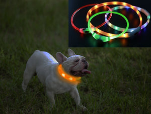LED Dog Collar, USB Rechargeable ,for Night Safety