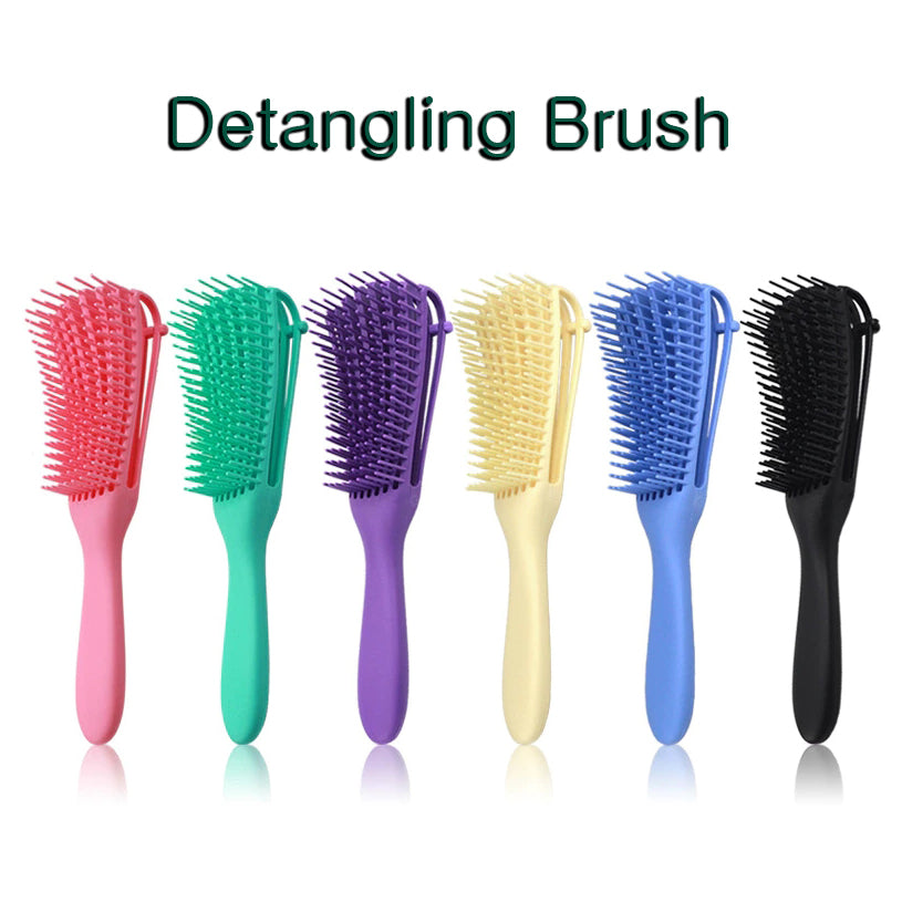 2pack Detangling Brush for Afro America Hair Textured 3a -4c Kinky Wavy Curly Coil Wet Dry Oil Thick Long Hair Knots Detangler Easy to Clean