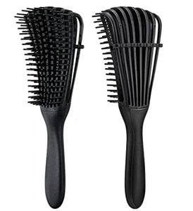 2pack Detangling Brush for Afro America Hair Textured 3a -4c Kinky Wavy Curly Coil Wet Dry Oil Thick Long Hair Knots Detangler Easy to Clean