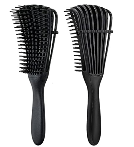 2pack Detangling Brush for Afro America Hair Textured 3a -4c Kinky Wavy Curly Coil Wet Dry Oil Thick Long Hair Knots Detangler Easy to Clean
