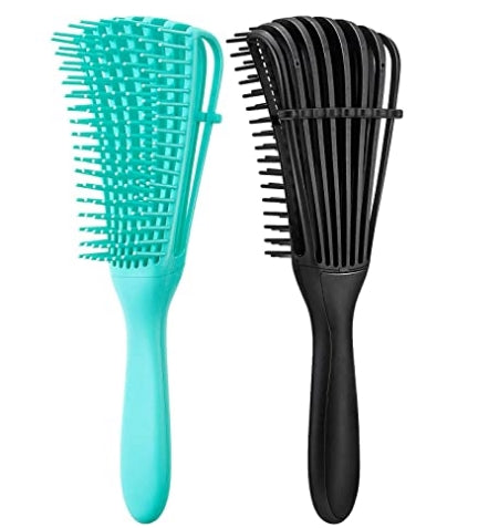 2pack Detangling Brush for Afro America Hair Textured 3a -4c Kinky Wavy Curly Coil Wet Dry Oil Thick Long Hair Knots Detangler Easy to Clean