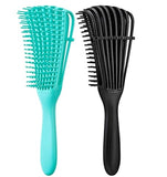 2pack Detangling Brush for Afro America Hair Textured 3a -4c Kinky Wavy Curly Coil Wet Dry Oil Thick Long Hair Knots Detangler Easy to Clean